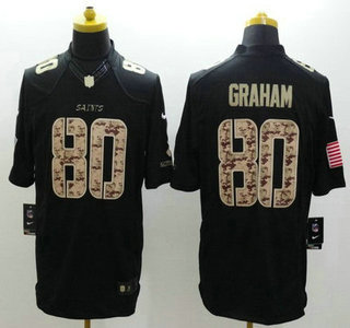 Nike New Orleans Saints #80 Jimmy Graham Salute to Service Black Limited Jersey