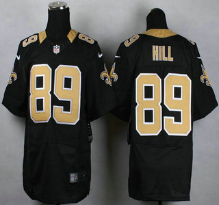 Nike New Orleans Saints #89 Josh Hill Black Elite Jersey