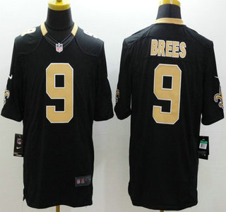 Nike New Orleans Saints #9 Drew Brees Black Limited Jersey