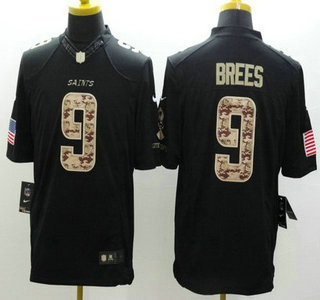 Nike New Orleans Saints #9 Drew Brees Salute to Service Black Limited Jersey