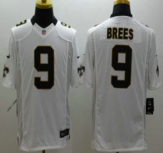 Nike New Orleans Saints #9 Drew Brees White Limited Jersey