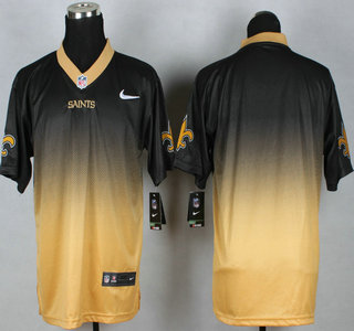 Nike New Orleans Saints Blank Black With Gold Fadeaway Elite Jersey