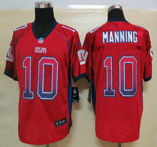 Nike New York Giants #10 Eli Manning Drift Fashion Red Elite Jersey