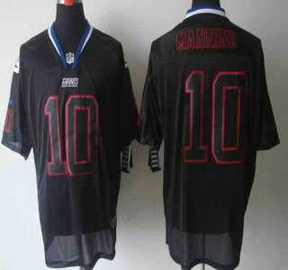 Nike New York Giants #10 Eli Manning Lights Out Black Elite Jersey