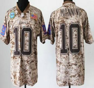 Nike New York Giants #10 Eli Manning Salute to Service Digital Camo Elite Jersey