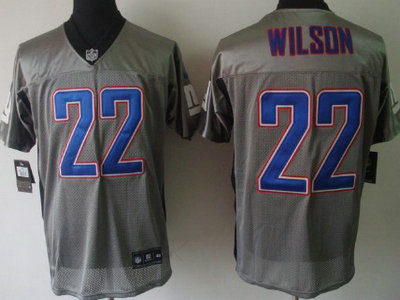 Nike New York Giants 22 David Wilson Gray Elite Jersey