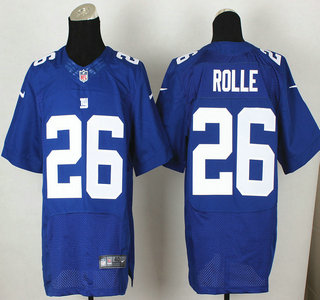 Nike New York Giants #26 Antrel Rolle Blue Elite Jersey