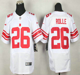 Nike New York Giants #26 Antrel Rolle Elite White Jersey