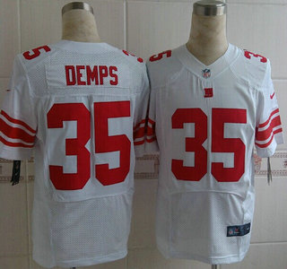 Nike New York Giants #35 Quintin Demps Elite White Jersey