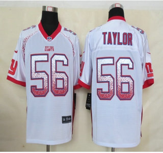 Nike New York Giants #56 Lawrence Taylor Drift Fashion White Elite Jersey