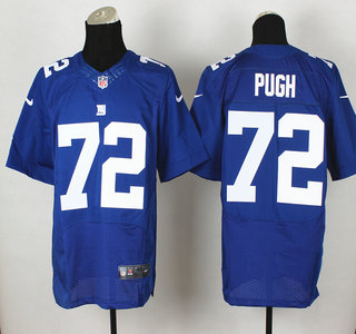 Nike New York Giants #72 Justin Pugh Blue Elite Jersey