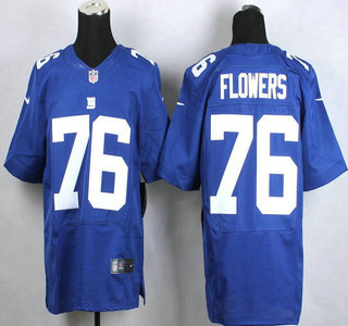 Nike New York Giants #76 Ereck Flowers Blue Elite Jersey