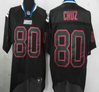 Nike New York Giants #80 Victor Cruz Lights Out Black Elite Jersey