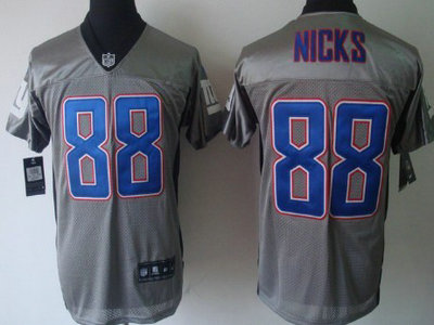 Nike New York Giants 88 Hakeem Nicks Gray Elite Jersey