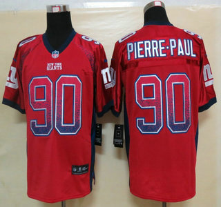 Nike New York Giants #90 Jason Pierre-Paul Drift Fashion Red Elite Jersey