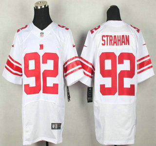 Nike New York Giants #92 Michael Strahan Elite White Jersey
