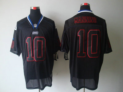 Nike New York Giants 10 Eli Manning Lights Out Black Elite Jersey