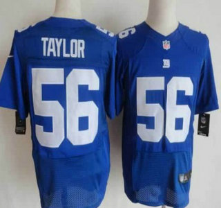 Nike New York Giants 56 Lawrence Taylor Blue Elite Jersey