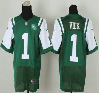 Nike New York Jets #1 Michael Vick Green Elite Jersey