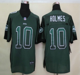 Nike New York Jets #10 Santonio Holmes Drift Fashion Green Elite Jersey