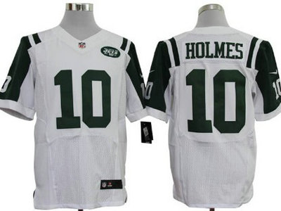 Nike New York Jets 10 Santonio Holmes White 2012 Nike NFL Elite Jersey