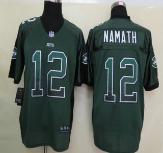 Nike New York Jets #12 Joe Namath Drift Fashion Green Elite Jersey