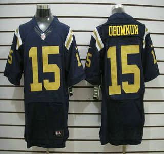 Nike New York Jets #15 Ben Obomanu Navy Blue Elite Jersey