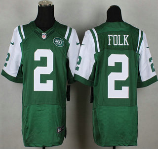 Nike New York Jets #2 Nick Folk Green Elite Jersey