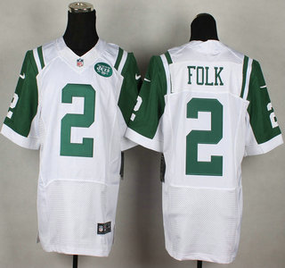Nike New York Jets #2 Nick Folk White Elite Jersey
