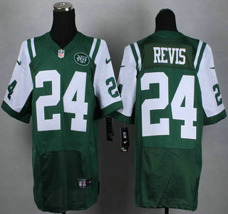 Nike New York Jets #24 Darrelle Revis Green Elite Jersey