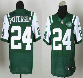 Nike New York Jets #24 Dimitri Patterson Green Elite Jersey