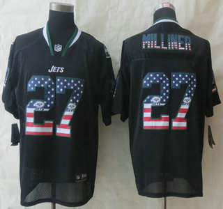 Nike New York Jets #27 Dee Milliner 2014 USA Flag Fashion Black Elite Jersey