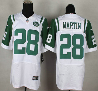Nike New York Jets #28 Curtis Martin White Elite Jersey