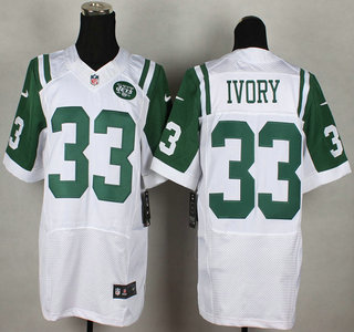 Nike New York Jets #33 Chris Ivory White Elite Jersey