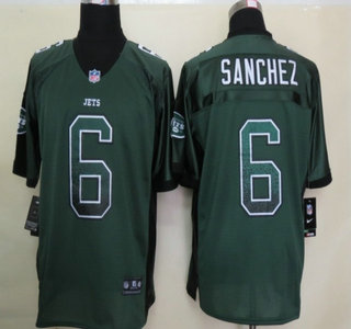 Nike New York Jets #6 Mark Sanchez Drift Fashion Green Elite Jersey