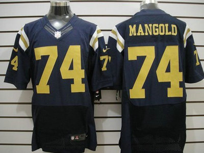 Nike New York Jets 74 Nick Mangold Navy Blue 2012 Nike NFL Elite Jersey