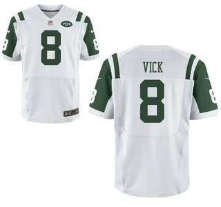 Nike New York Jets #8 Michael Vick White Elite Jersey