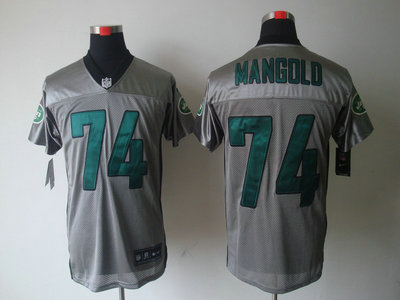 Nike New York Jets 74 Nick Mangold Gray Elite Jersey