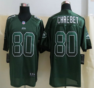 Nike New York Jets Green #80 Wayne Chrebet Drift Fashion Green Elite Jersey