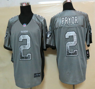Nike Oakland Raiders #2 Terrelle Pryor Drift Fashion Grey Elite Jersey