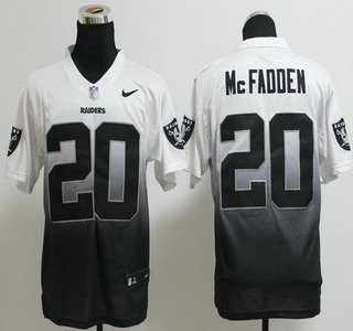 Nike Oakland Raiders #20 Darren McFadden Drift Fashion II White With Black 2013 Elite Jersey