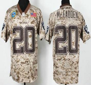 Nike Oakland Raiders #20 Darren McFadden Salute to Service Digital Camo Elite Jersey