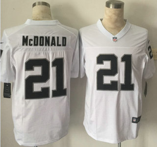 Nike Oakland Raiders #21 Dexter McDonald White Elite Jersey