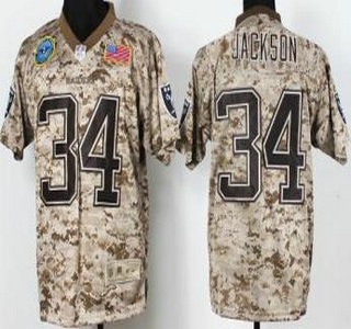 Nike Oakland Raiders #34 Bo Jackson Salute to Service Digital Camo Elite Jersey