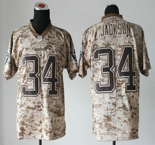 Nike Oakland Raiders #34 Bo Jackson US.Mccuu 2013 Camo Elite Jersey