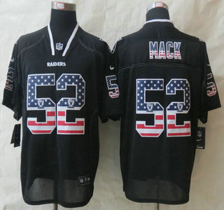 Nike Oakland Raiders #52 Khalil Mack 2014 USA Flag Fashion Black Elite Jersey