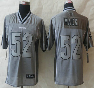 Nike Oakland Raiders #52 Khalil Mack Grey Vapor Elite Jersey
