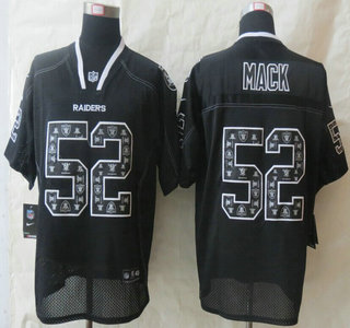 Nike Oakland Raiders #52 Khalil Mack Lights Out Black Ornamented Elite Jersey