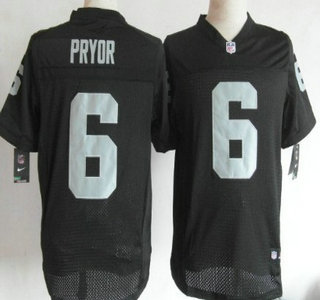 Nike Oakland Raiders #6 Terrelle Pryor Black Elite Jersey