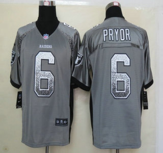 Nike Oakland Raiders #6 Terrelle Pryor Drift Fashion Grey Elite Jersey